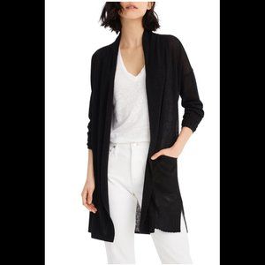 J. Crew Black Lightweight Long Cardigan